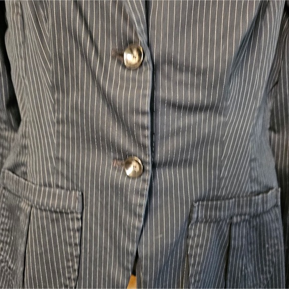 Merona women's black pin stripped dress jacket size 8 - Picture 6 of 14